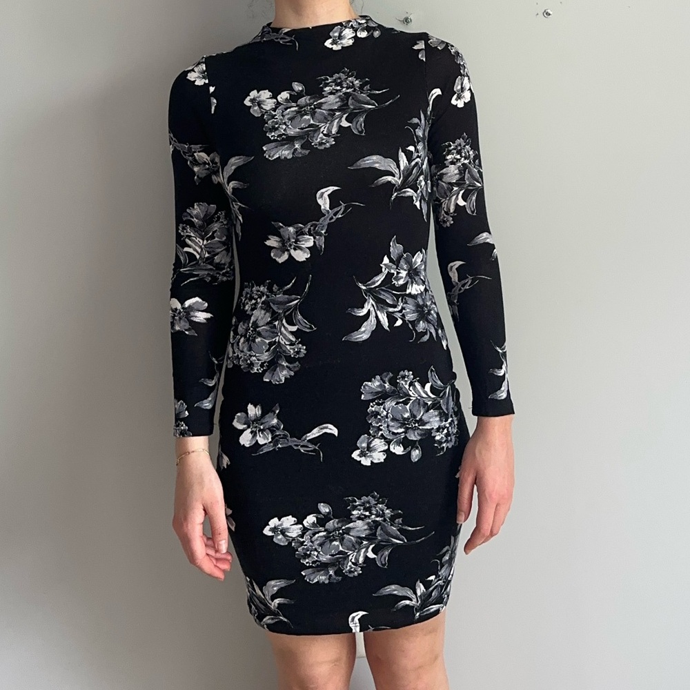 Floral Black Dress